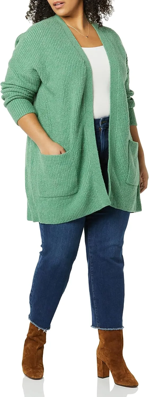 Goodthreads Women's Oversized Boucle Shaker Stitch Cardigan Sweater