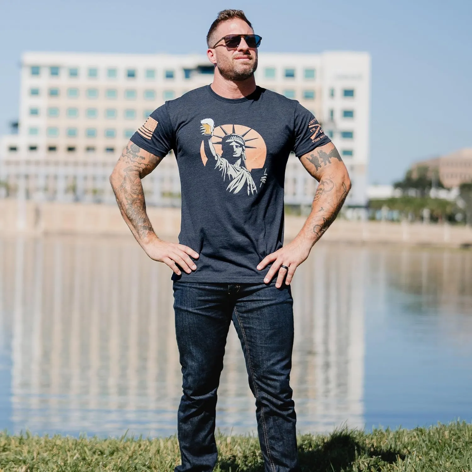 Grunt Style Toast to Freedom Men's T-Shirt
