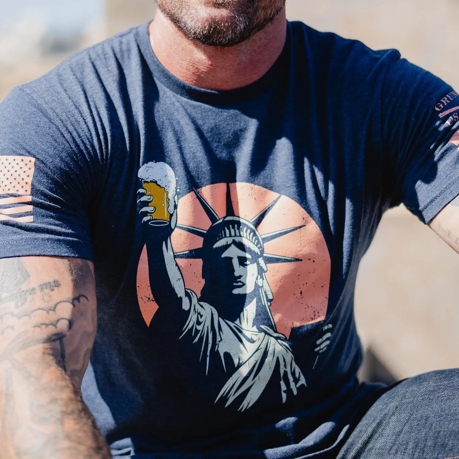 Grunt Style Toast to Freedom Men's T-Shirt