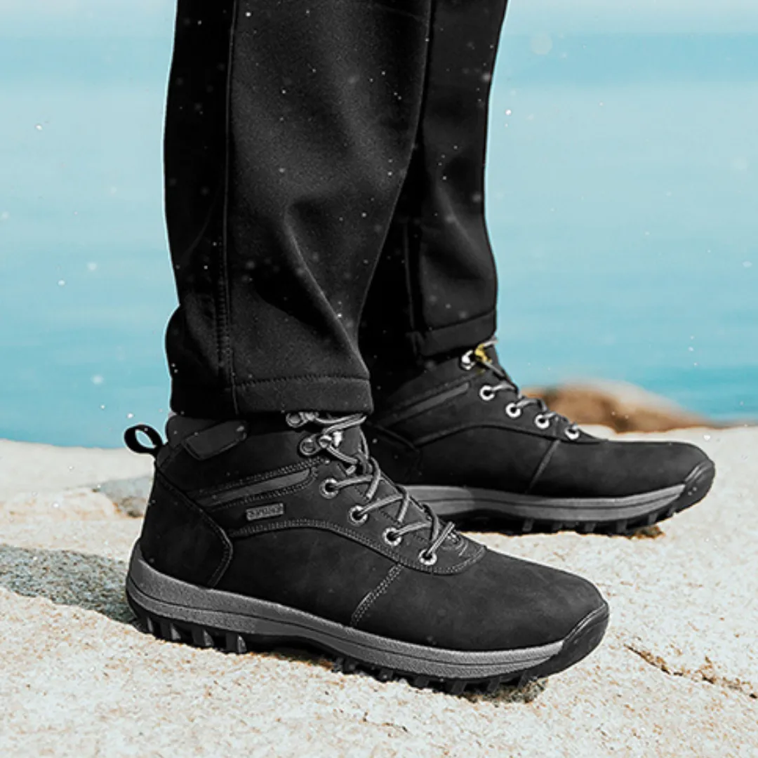 GRW Orthopedic Men’s Suede Winter Boots Hiking Boots | Super Warm | Velvet-Lined, Non-Slip, Thick Sole
