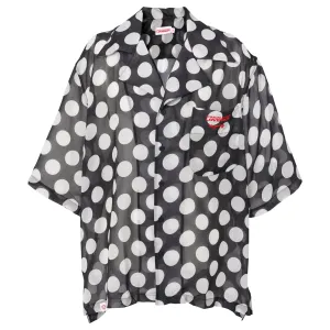 HAWAIIAN SHIRT / BLACK/WHITE POLKA DOT