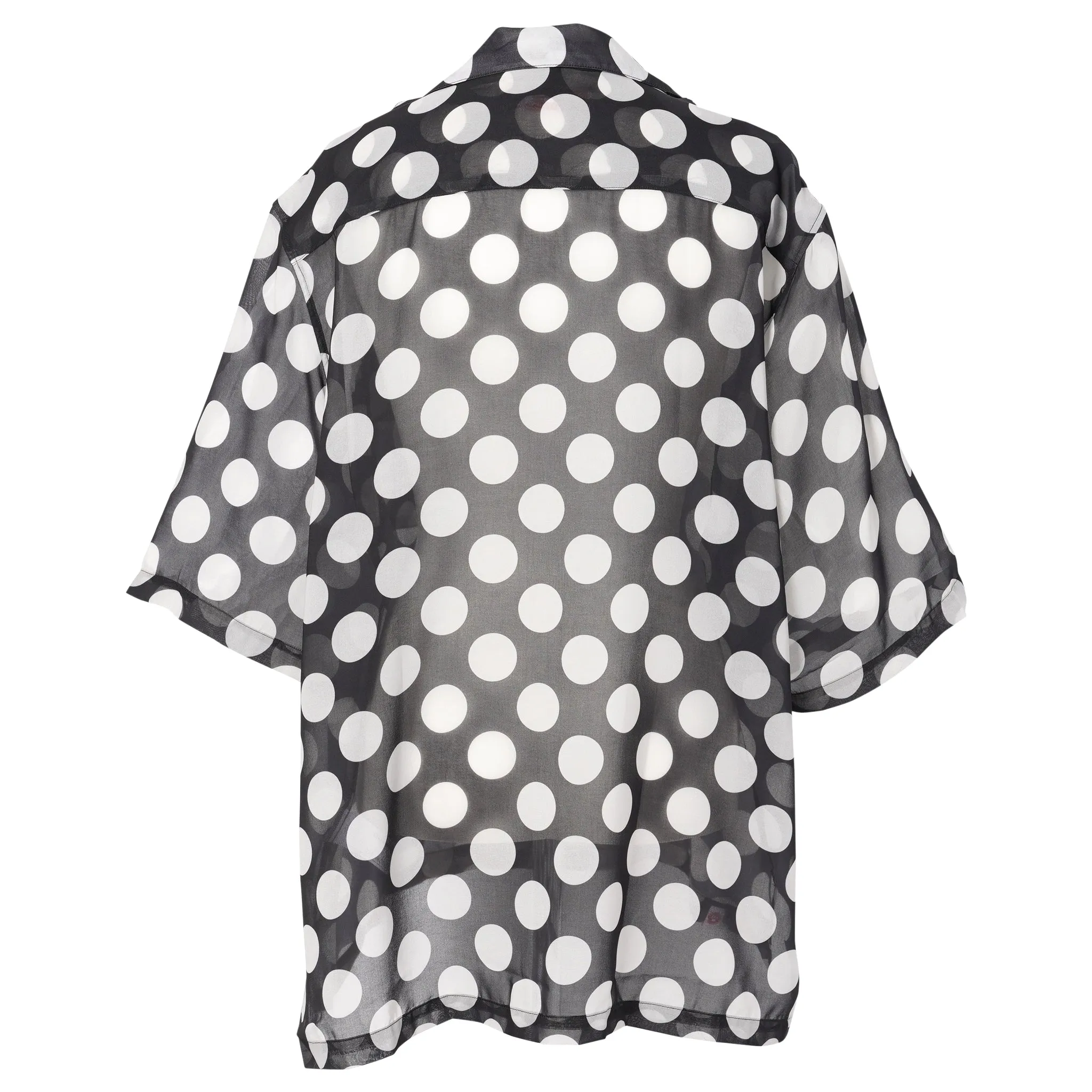 HAWAIIAN SHIRT / BLACK/WHITE POLKA DOT