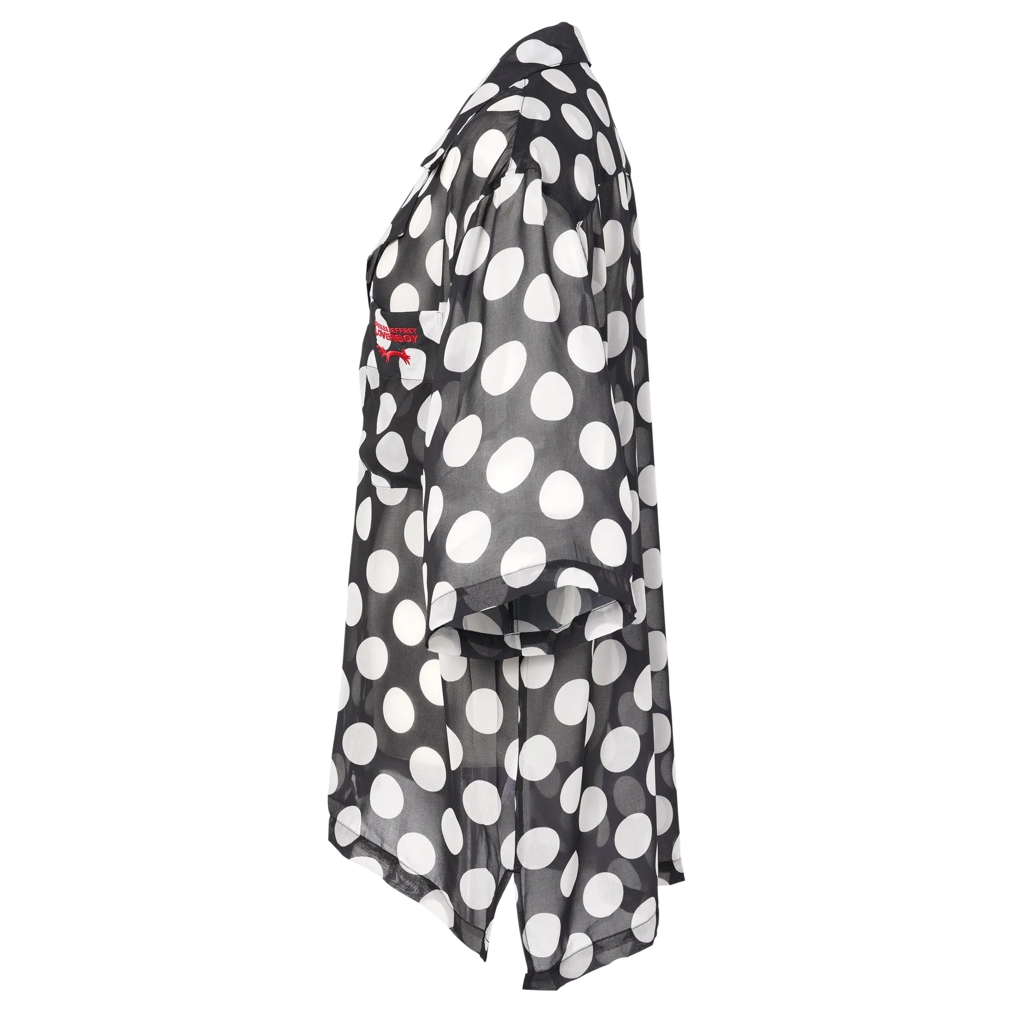 HAWAIIAN SHIRT / BLACK/WHITE POLKA DOT
