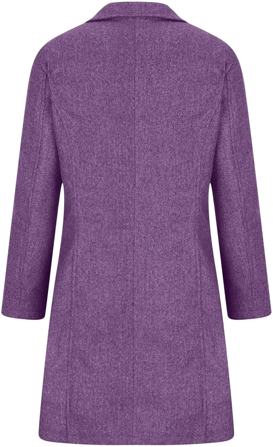 HGps8w Women's Elegant Stand Collar Trench Pea Coat Single-Breasted Solid Color Mid-Long Wool Blended Outwear Jacket
