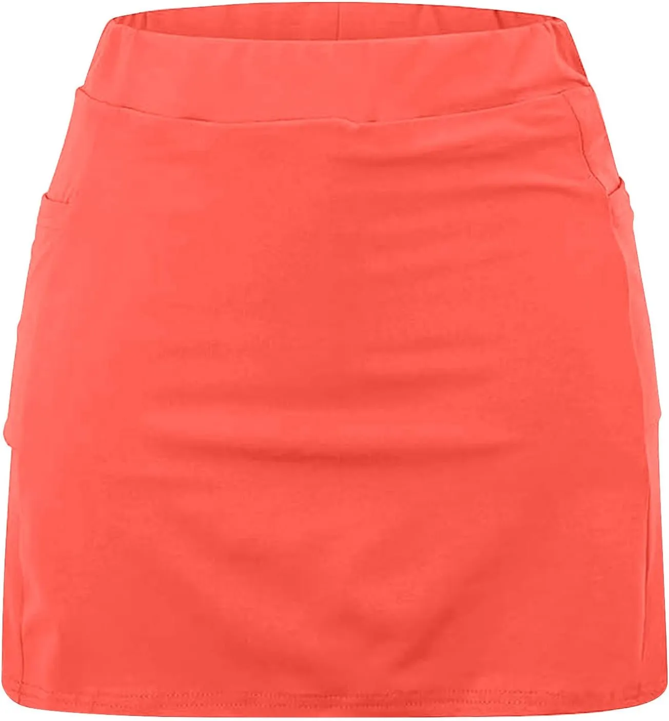 HGps8w Women's Tennis Skirt with Bulit in Shorts, Solid Color Casual Workout Running Golf Athletic Activewear Skorts