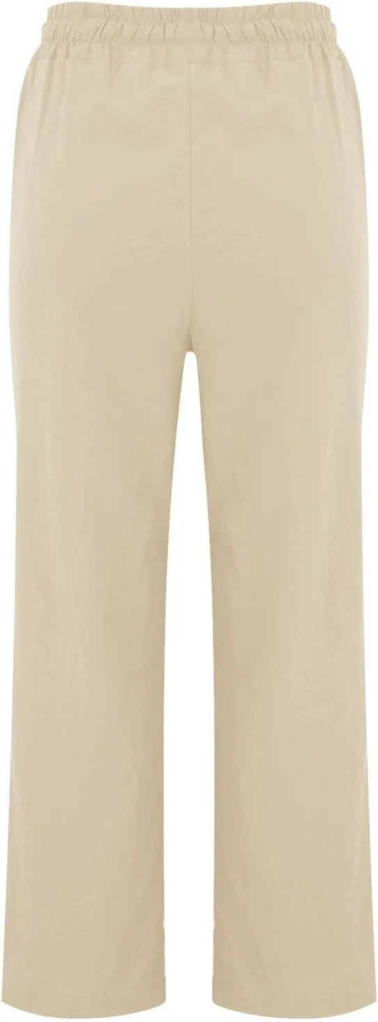 High Waisted Womens Sweatpants Golf Petite, Wide Leg Yoga Pants for Women Cotton Linen Wide Leg Summer Trousers