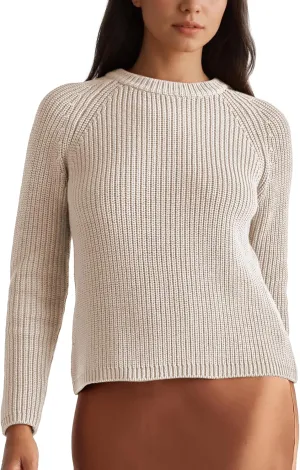Hixiaohe Women's Sweater 2025 Fall Fisherman Knit Pullover Cascual Solid Color Crewneck Long Sleeve Sweater Top