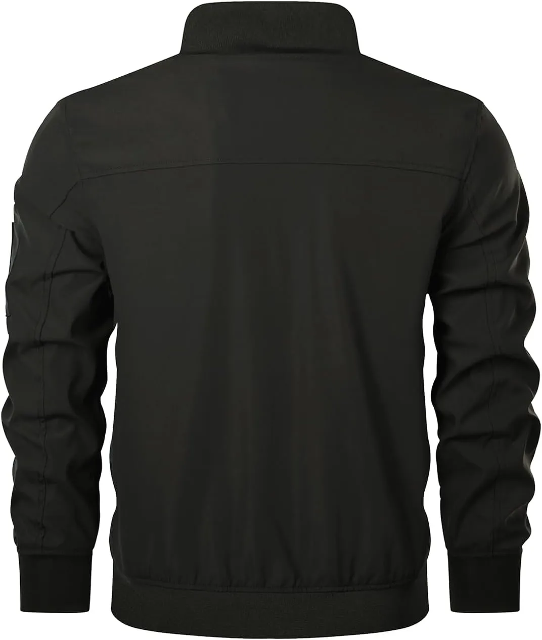 HOOD CREW Mens Bomber Jacket Lightweight Casual Stylish Spring Fall Windbreaker Zip Up Outwear Coat with Pockets