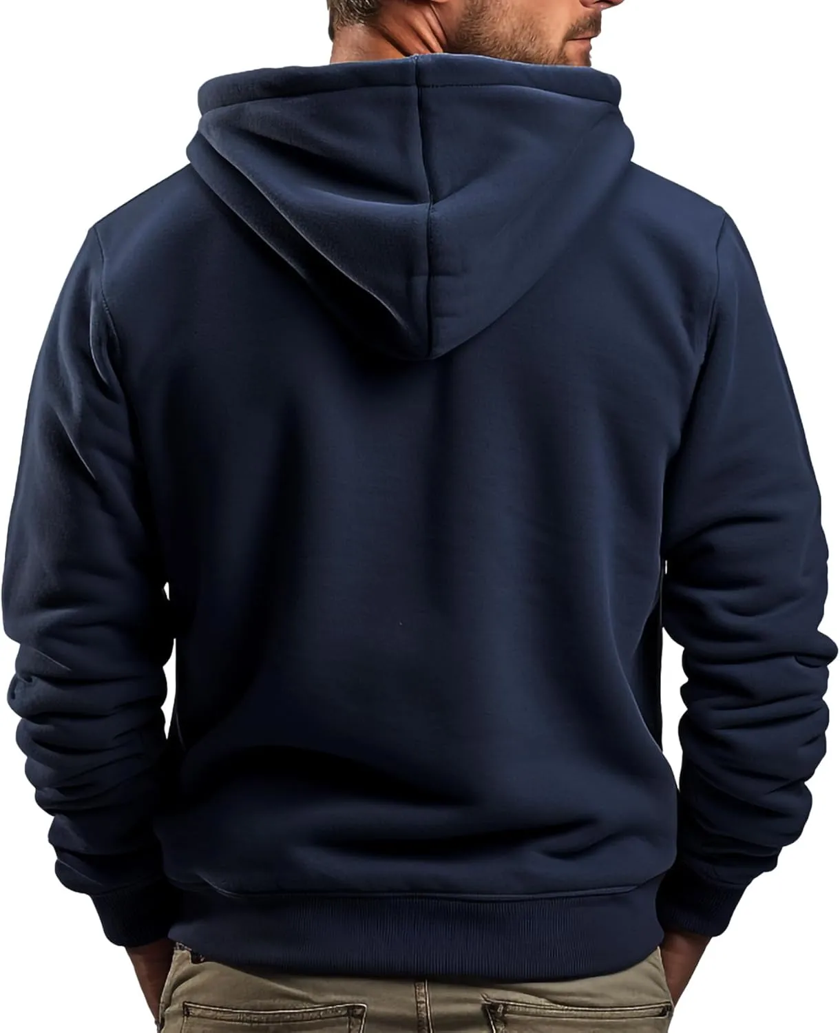 Hoodies for Men Full Zip Up Fashion Sweatshirt Thick Fleece Sherpa Lined Winter Jackets Warm Coats