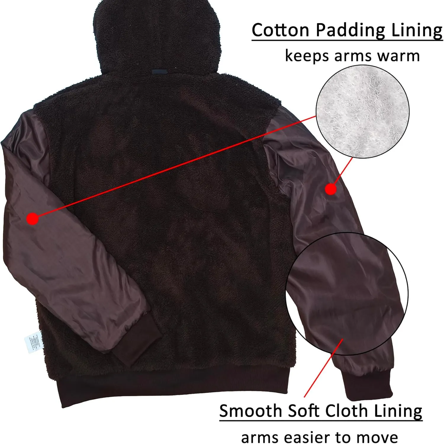Hoodies for Men Full Zip Up Fashion Sweatshirt Thick Fleece Sherpa Lined Winter Jackets Warm Coats
