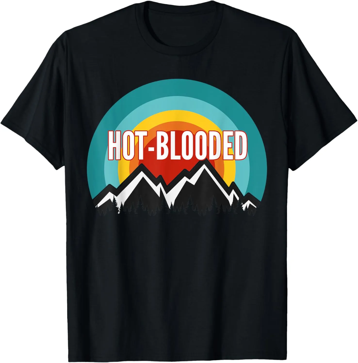 Hot-blooded, Vintage Retro Sunset Design T-Shirt