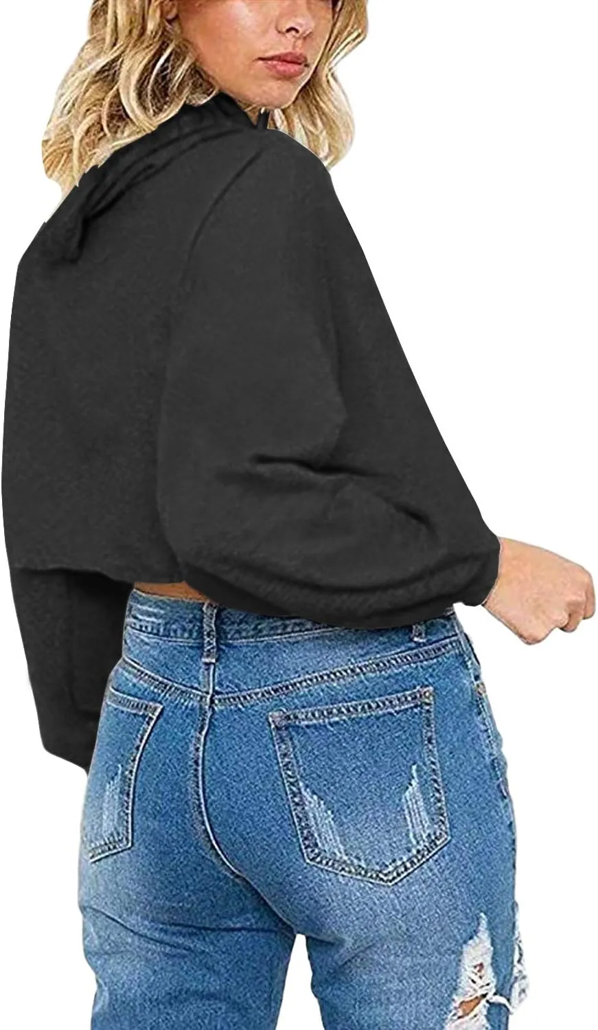 Idepet Women's Casual Letters Print Crop Top Loose Pullover Friends Shirt Teen Girl TV Show Hoodie Sweatshirt