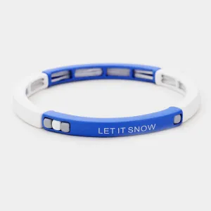 iLLASPARKZ LET IT SNOW Message Stretch Bracelet