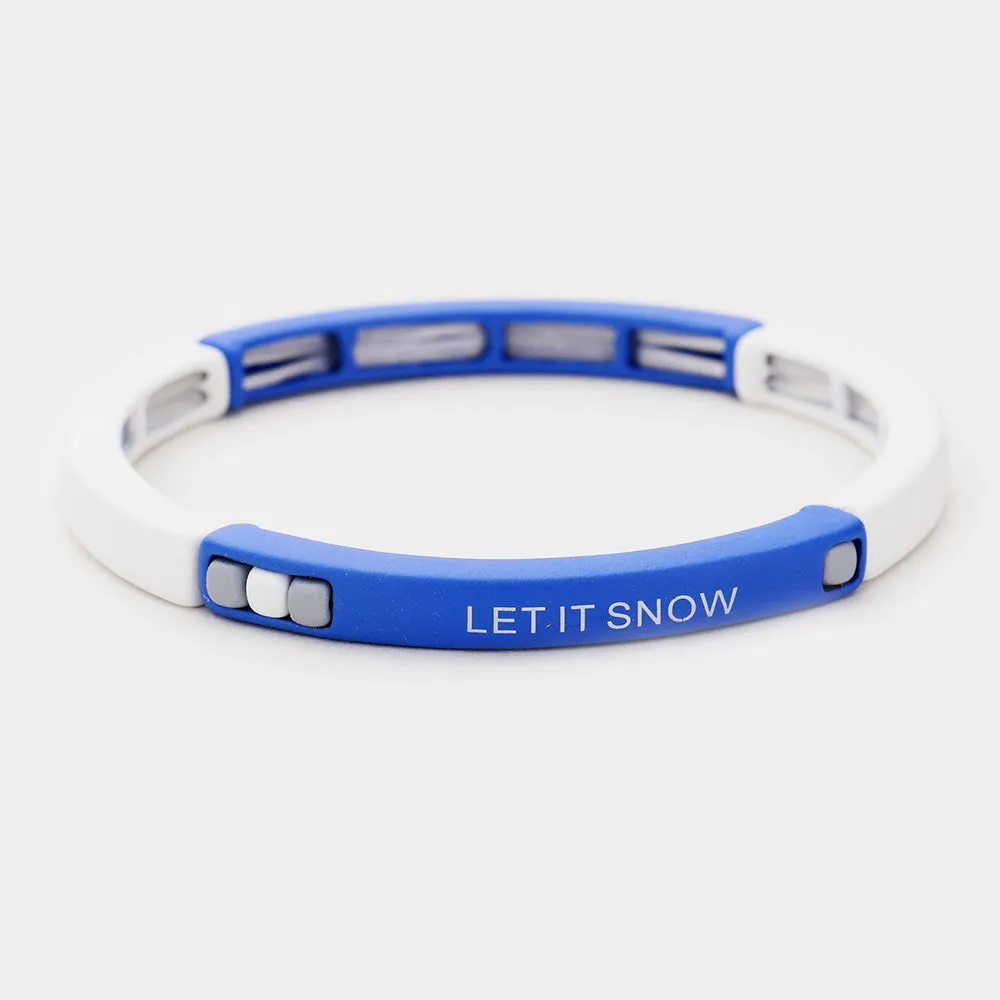 iLLASPARKZ LET IT SNOW Message Stretch Bracelet