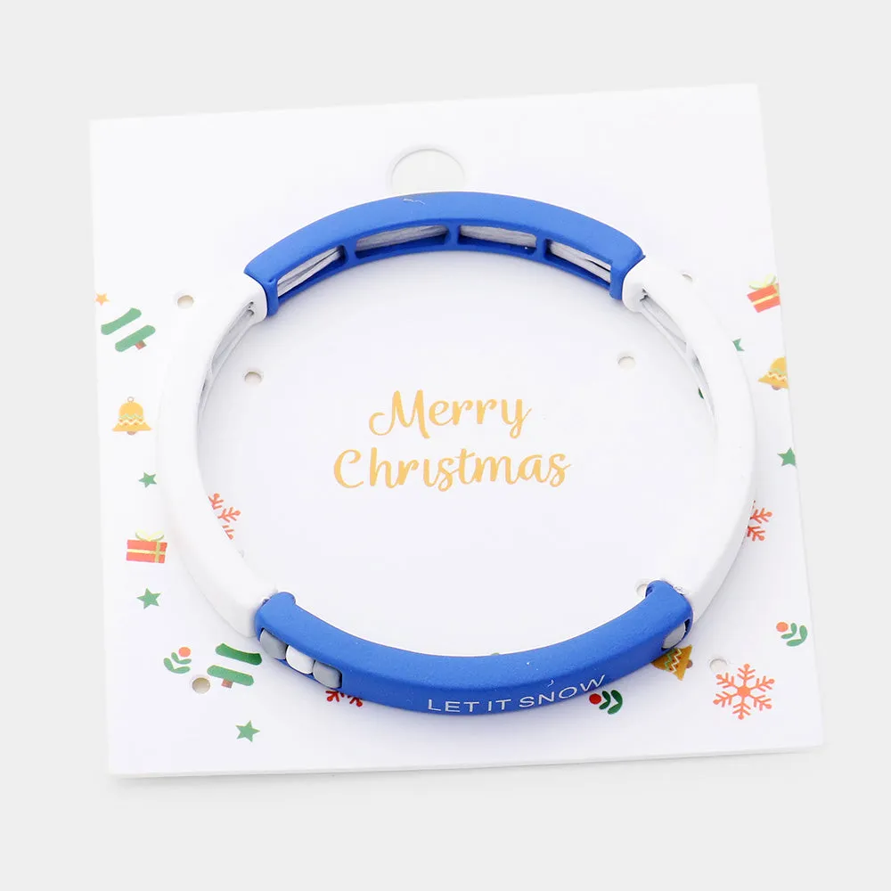 iLLASPARKZ LET IT SNOW Message Stretch Bracelet