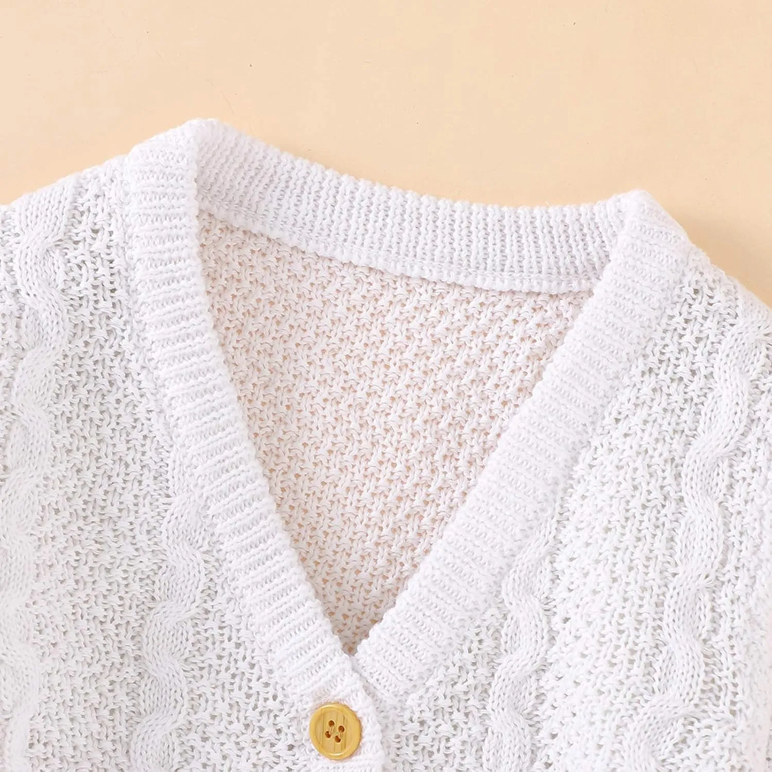 Infant Baby Boy Girl Long Sleeve Knitted Sweater Button Cardigan Coat Twist Knitwear Jacket Winter Warm Clothes