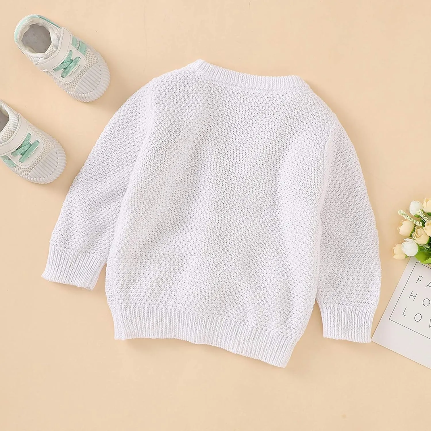 Infant Baby Boy Girl Long Sleeve Knitted Sweater Button Cardigan Coat Twist Knitwear Jacket Winter Warm Clothes
