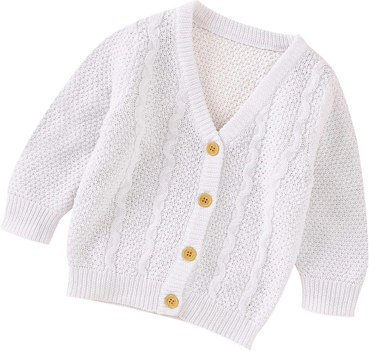 Infant Baby Boy Girl Long Sleeve Knitted Sweater Button Cardigan Coat Twist Knitwear Jacket Winter Warm Clothes