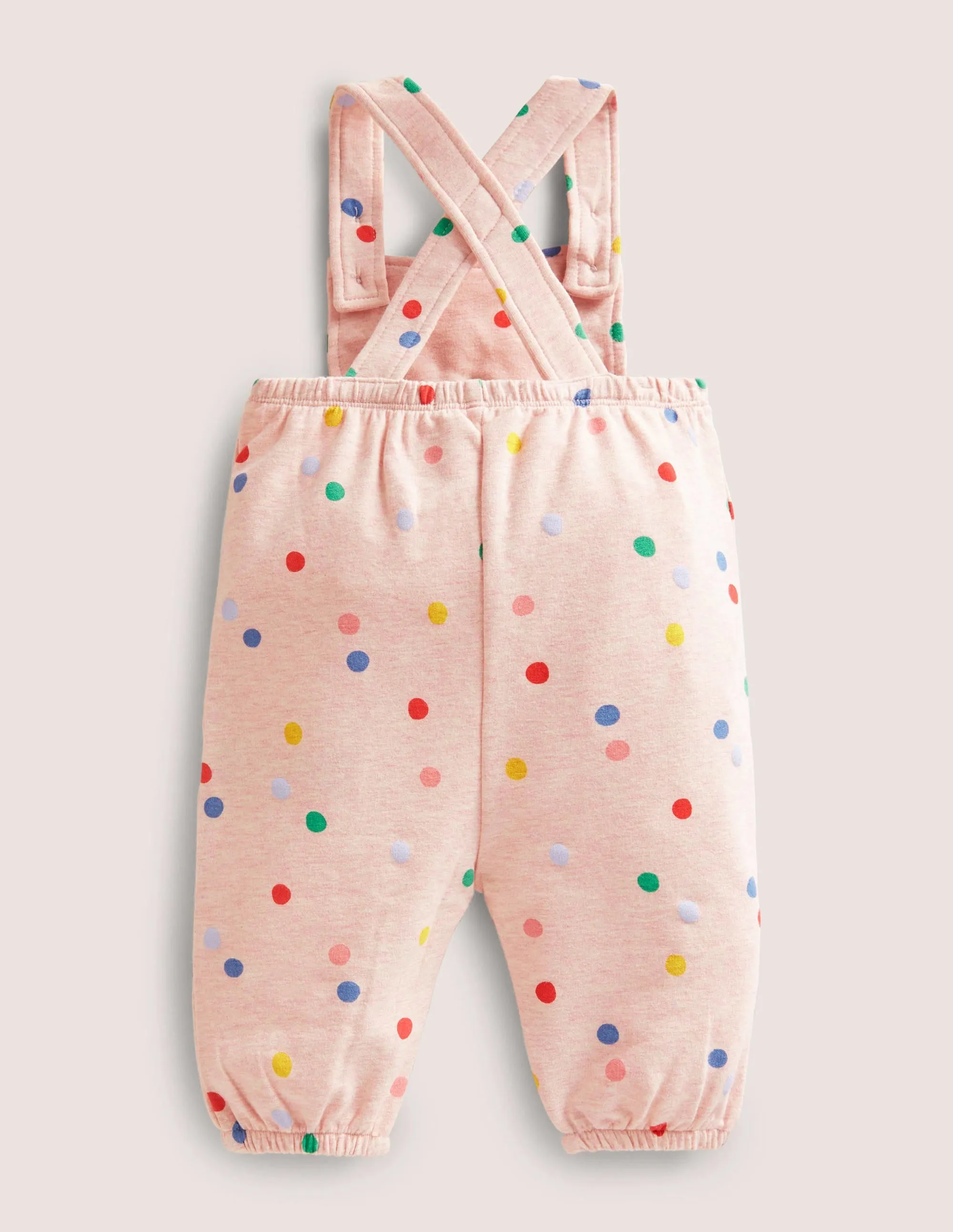 Jersey Dungaree-Pink Marl Painted Spot