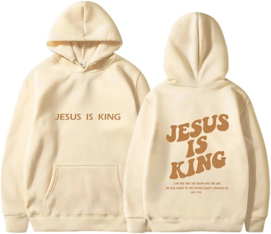Jesus Is King Hoodie,Jesus Loves You Hoodie,Faith Over Fear Hoodie,Christian Faith Sweatshirts Gift for men women