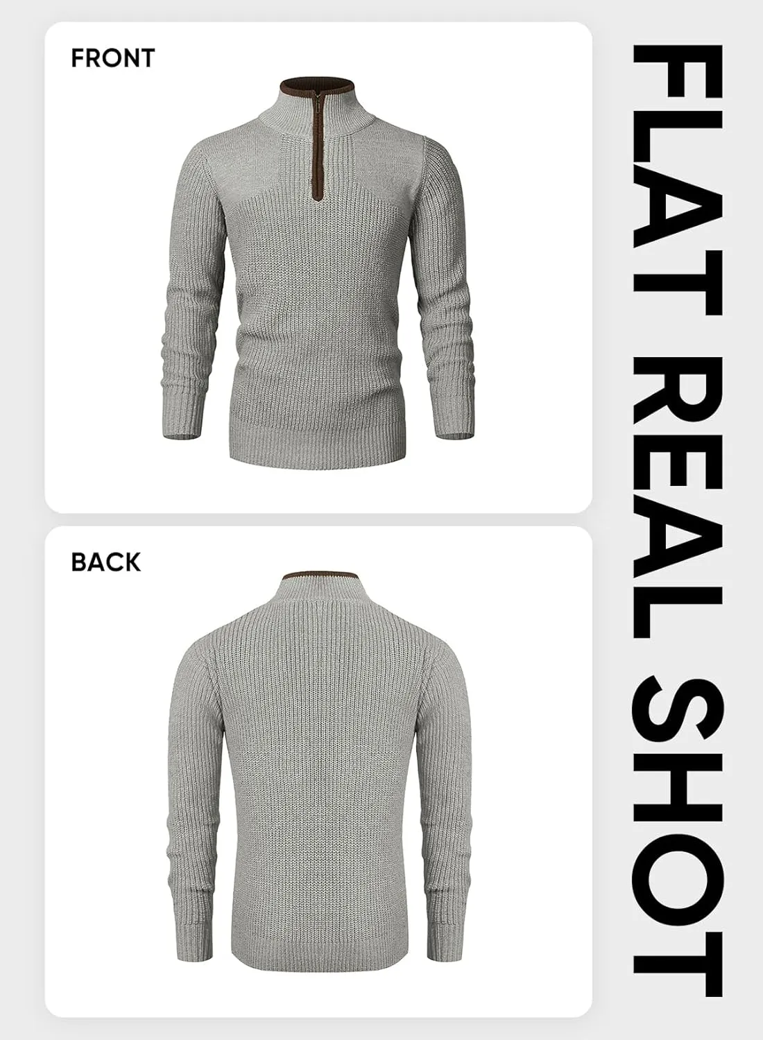 JMIERR Mens Quarter Zip Sweater Lightweight Mock Neck Casual Long Sleeve Knitted Solid Pullover Sweaters