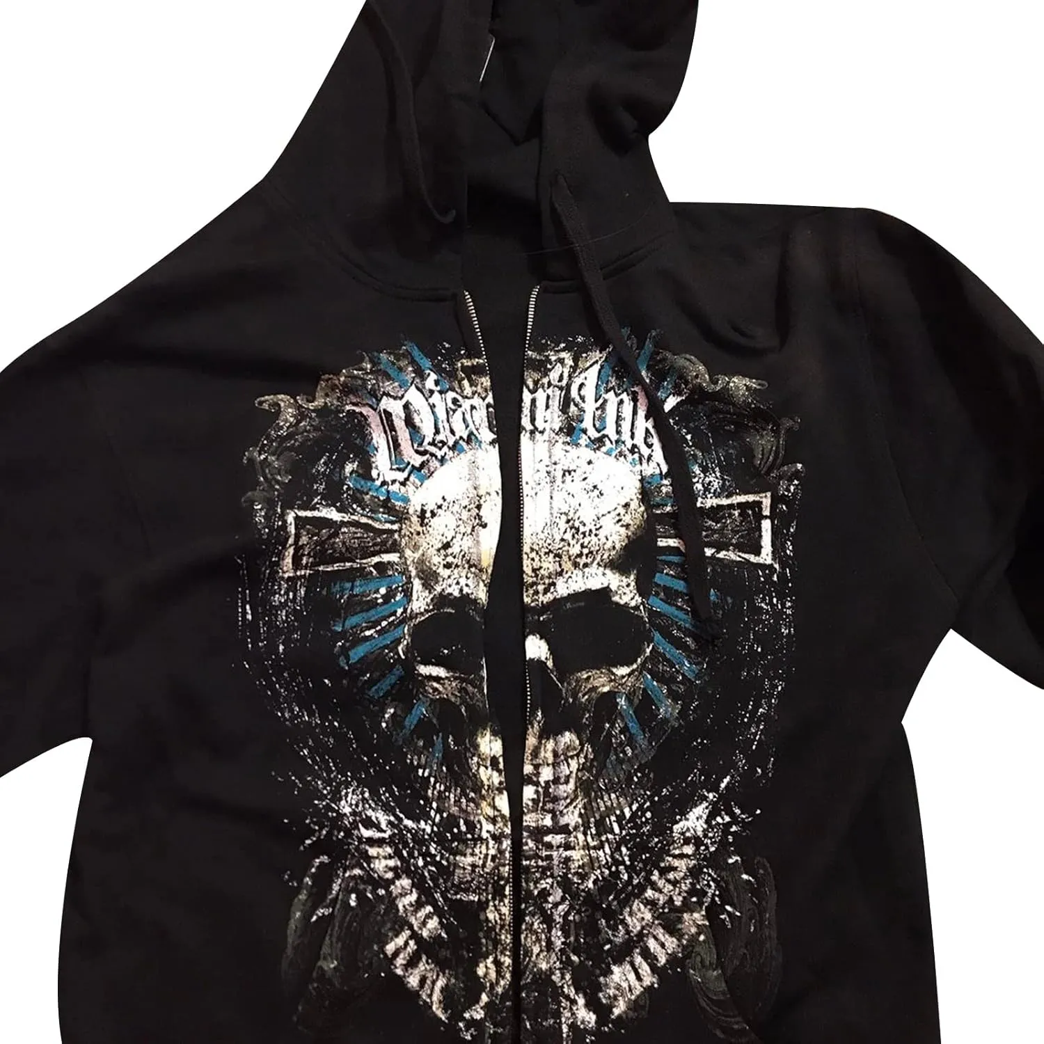 Karwuiio Women Men Zip Up Hoodie Y2k Vintage Graphic Oversized Sweatshirt Jacket Pullover Coats Gothic Streetwear