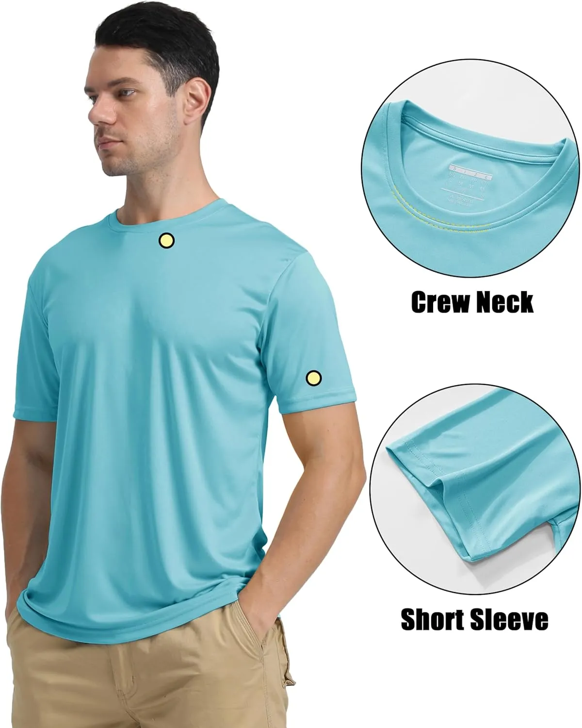KEFITEVD Men's Short Sleeve UPF 50  Sun Protection Shirts Quick Dry Rashguard Swim Shirt SPF Workout Fishing Athletic T-Shirt