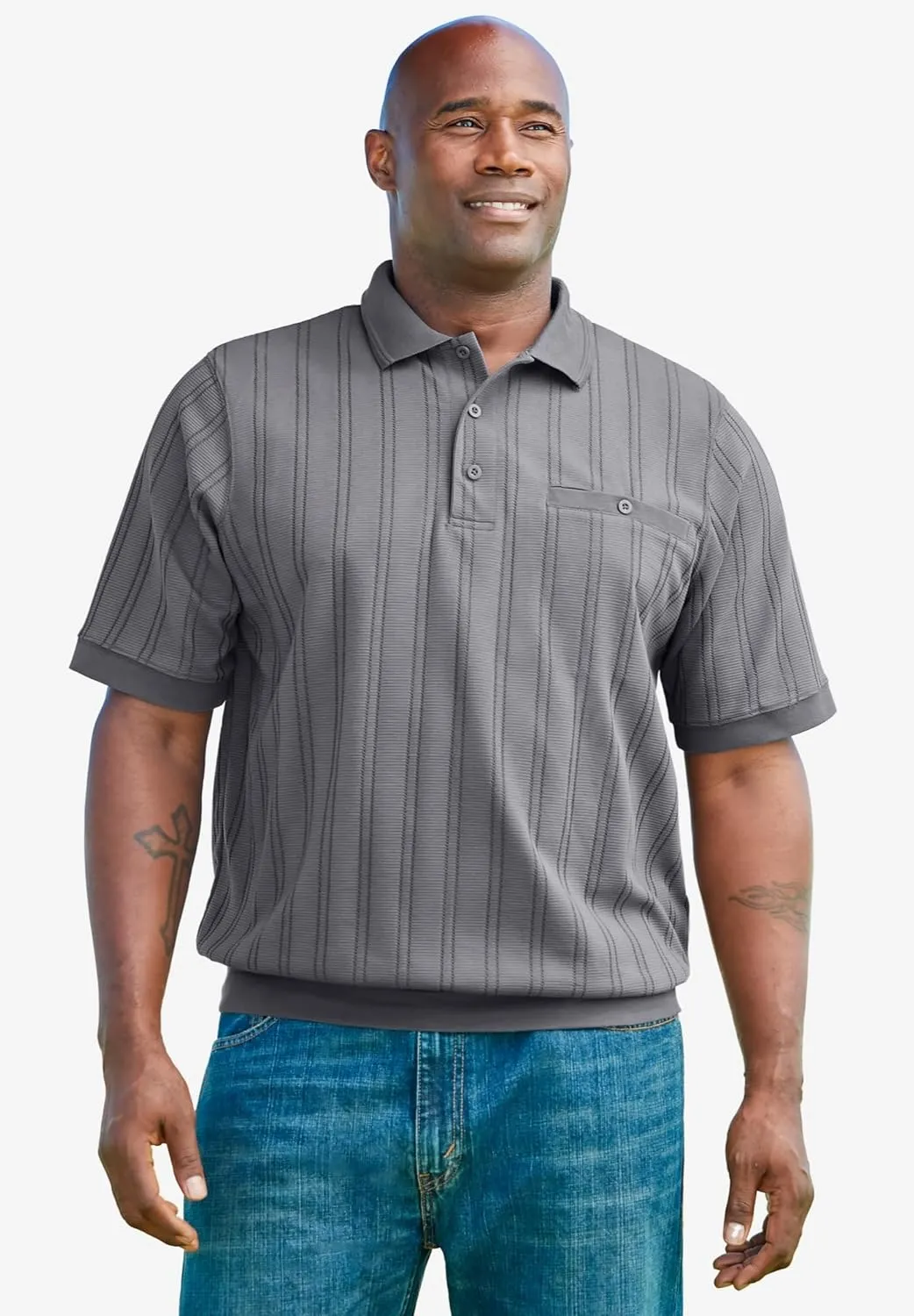 KingSize Men's Big & Tall Banded Bottom Polo Shirt