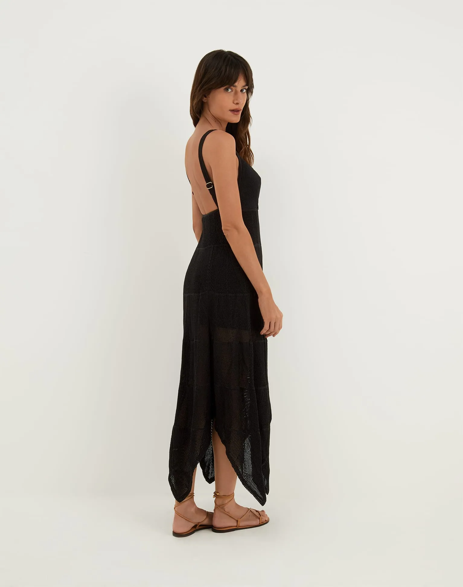 Knit Sabine Handkerchief Dress - Black