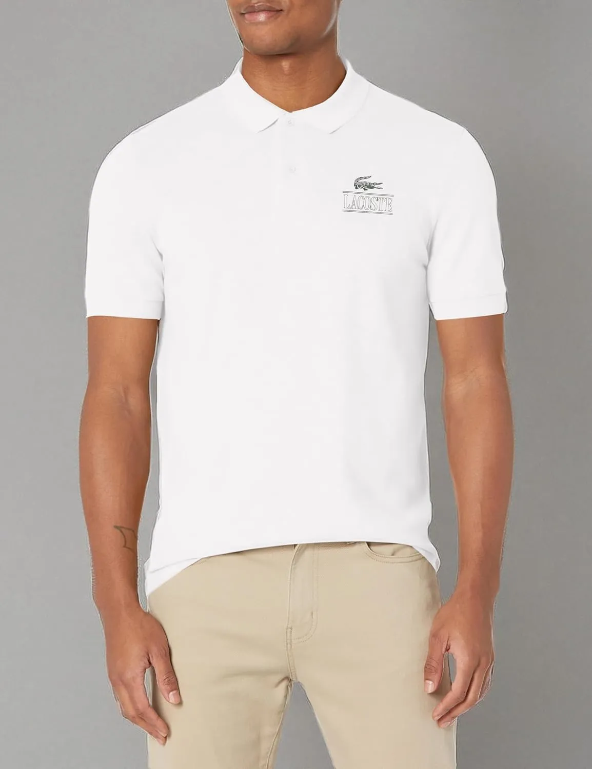 Lacoste Men's Short Sleeve Croc Graphic Polo Shirt