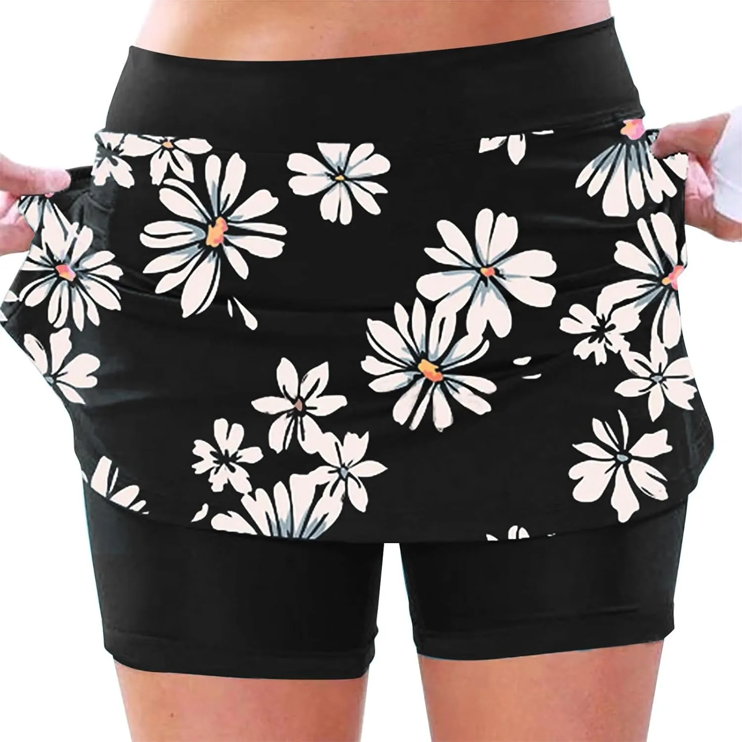 Ladies Golf Bags Pleated Skirts for Women midi Length high Waisted Tennis Skorts for Women Womens Shorts Plus Size Pull on Black mini Skirt with Shorts Built in