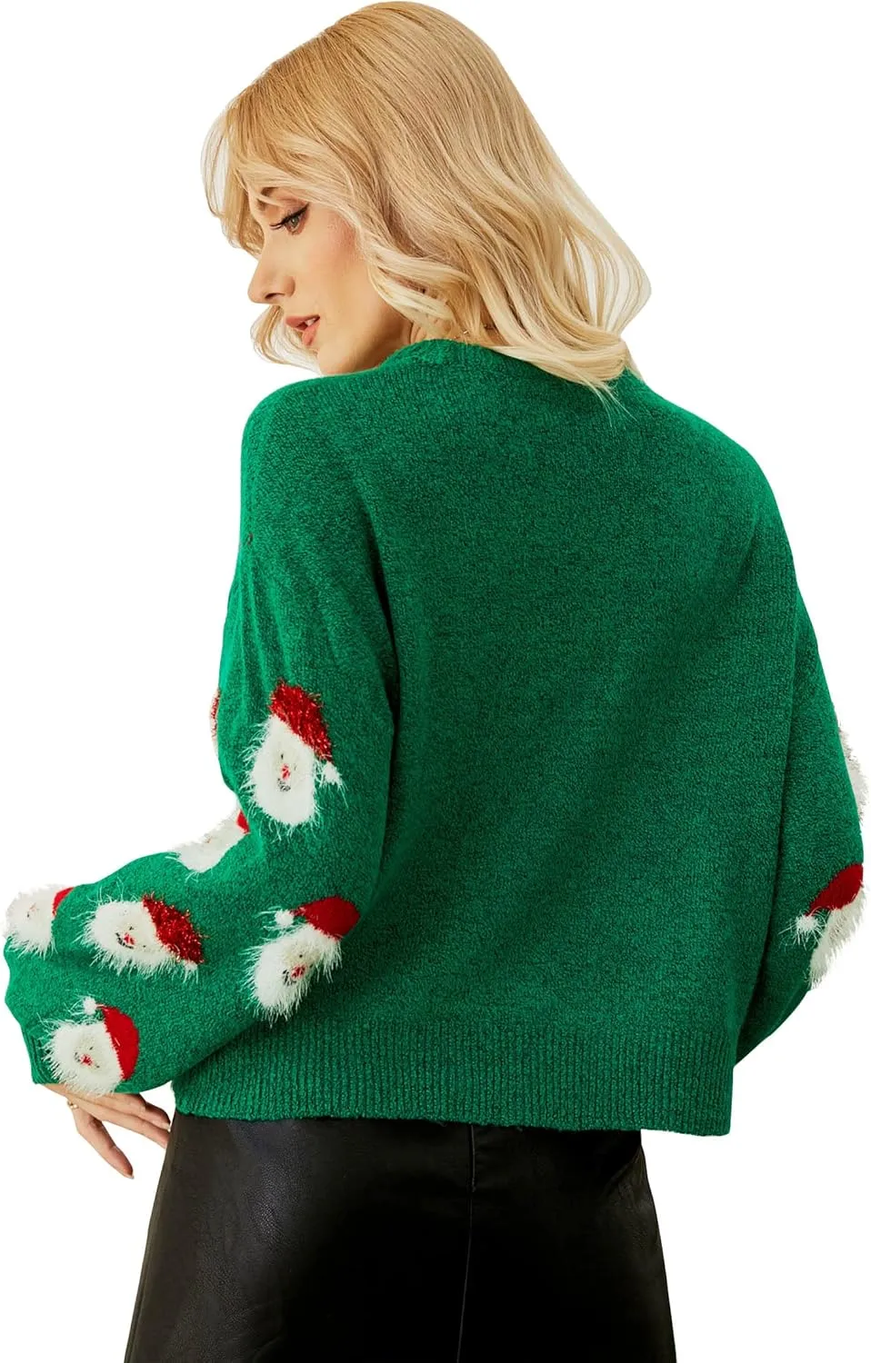 Lesmart Womens Ugly Christmas Sweater Funny Santa Funny Xmas Holiday Party Knitted Pullover