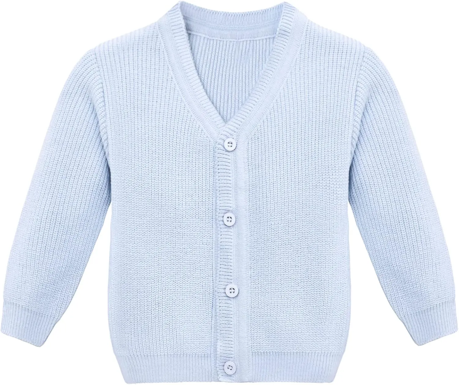 Lilax Little Boys Basic Long Sleeve V-Neck Classic Knit Cardigan Sweater