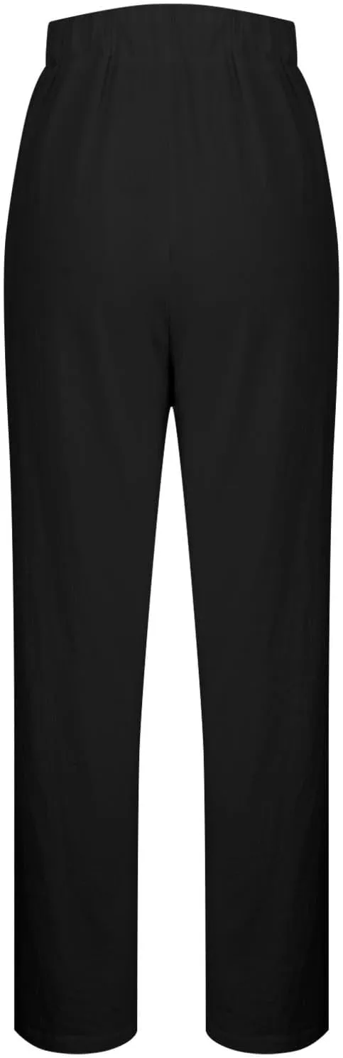 Linen Pants for Women Dressy Drawstring Side Button Wide Leg Pants Summer Lightweight High Waist Straight Leg Trousers