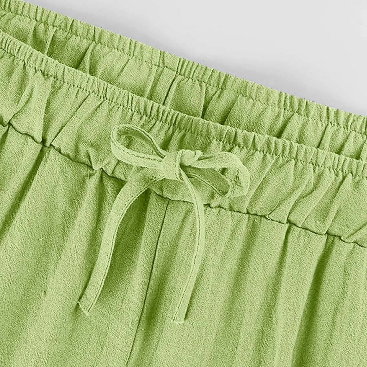 Linen Pants for Women Summer Boho Wide Leg Trouser High Waist Casual Lounge Pant Beach Travel Vacation Outfits
