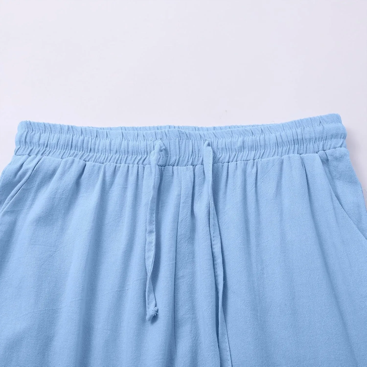 Linen Pants for Womens Summer Pants for Women 2025 Cotton & Linen Drawstring Trousers with Pockets for Travel Work