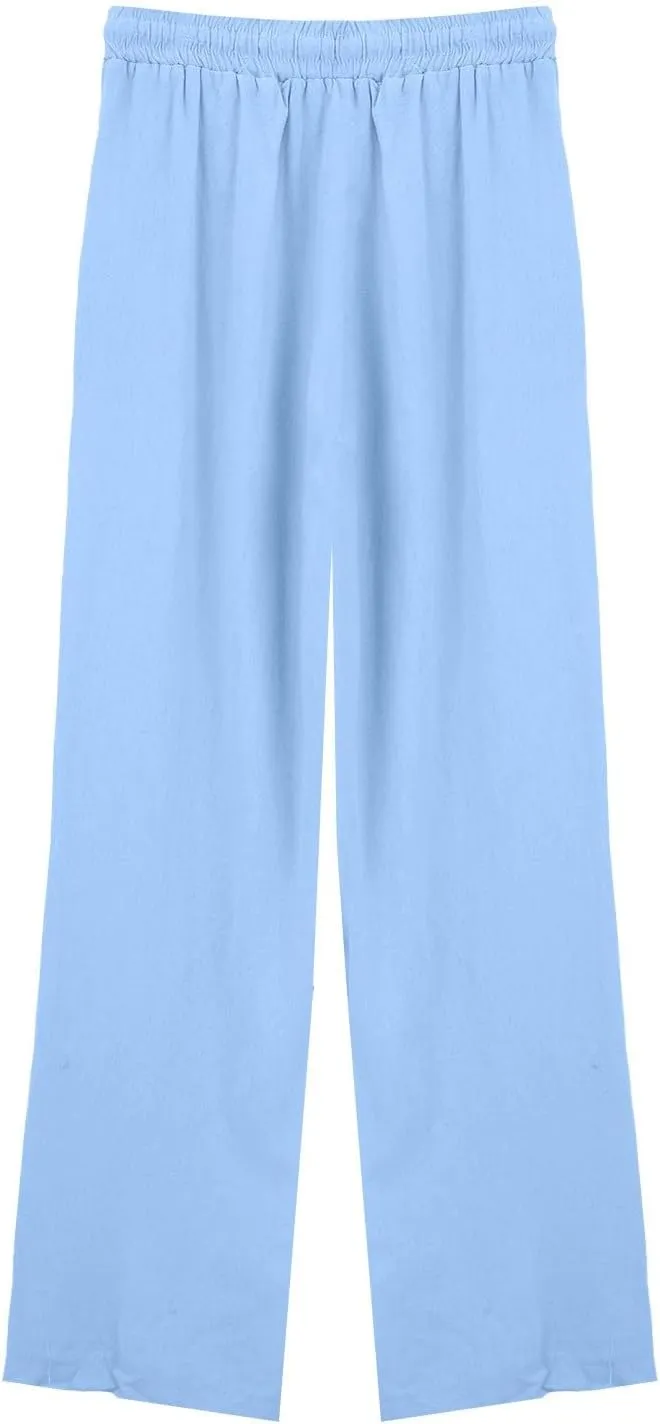 Linen Pants for Womens Summer Pants for Women 2025 Cotton & Linen Drawstring Trousers with Pockets for Travel Work