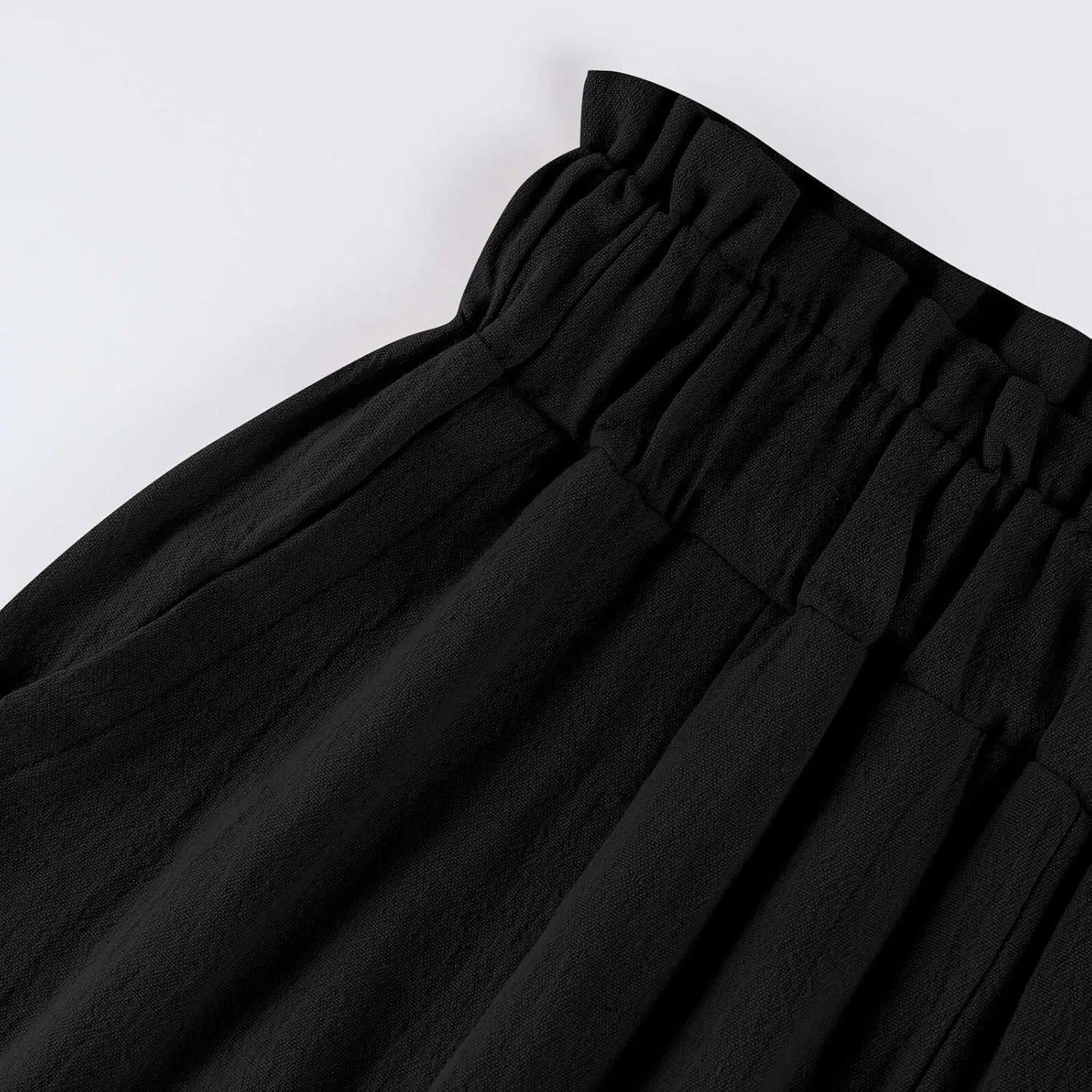 Linen Pants Women Wide Leg High Waist Casual Loose Palazzo Pants Summer Lightweight Flowy Beach Trousers Outfits 2025