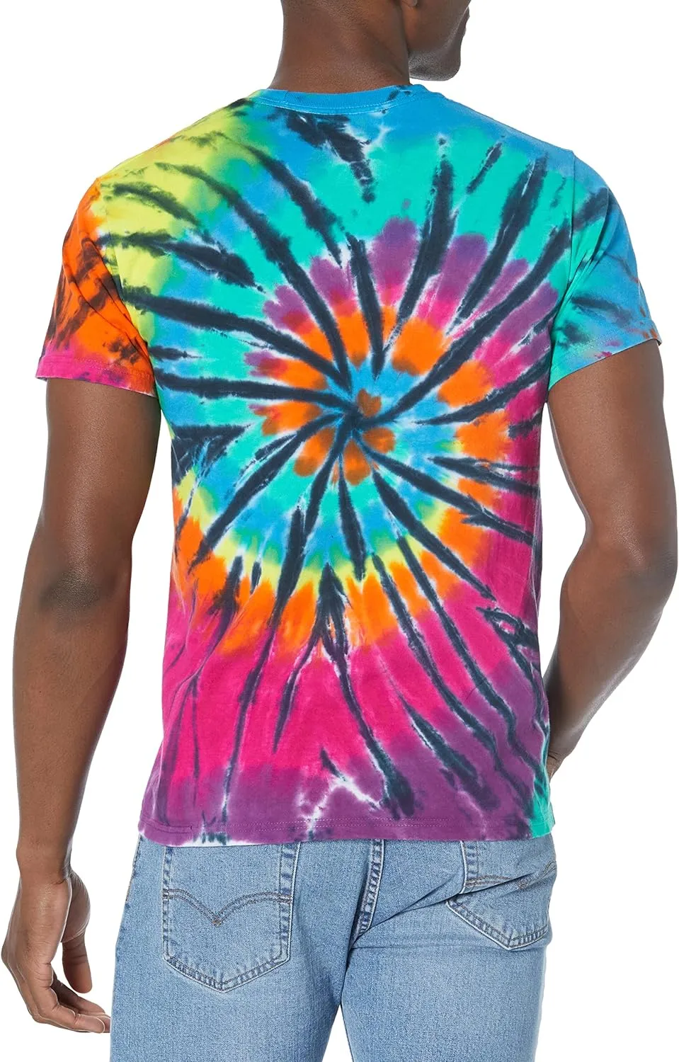 Liquid Blue Men's Rainbow Spiral Streak T-Shirt