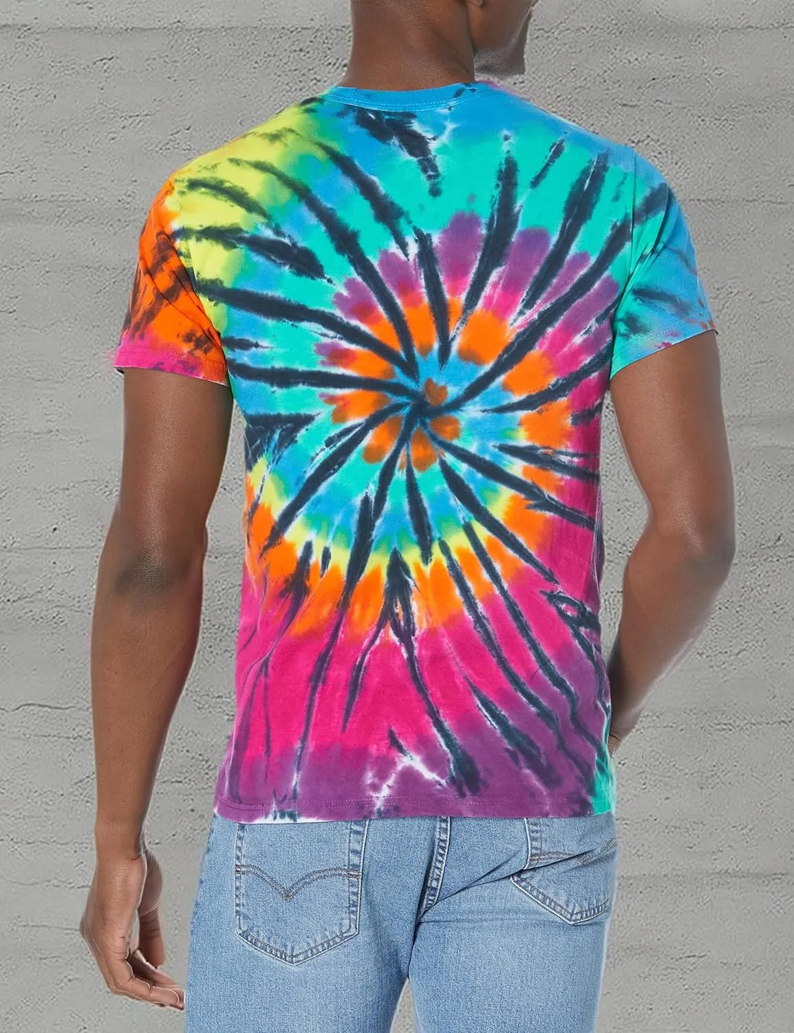 Liquid Blue Men's Rainbow Spiral Streak T-Shirt