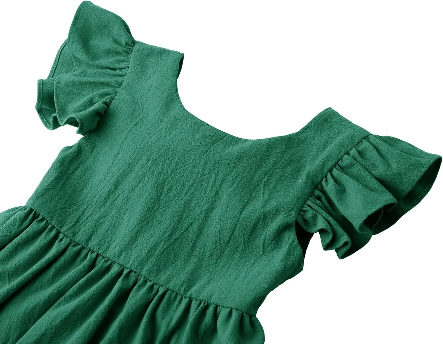 lymanchi Toddler Girls Linen Dress Ruffle Sleeveless Tie Back Halter Kid Baby Casual Dresses