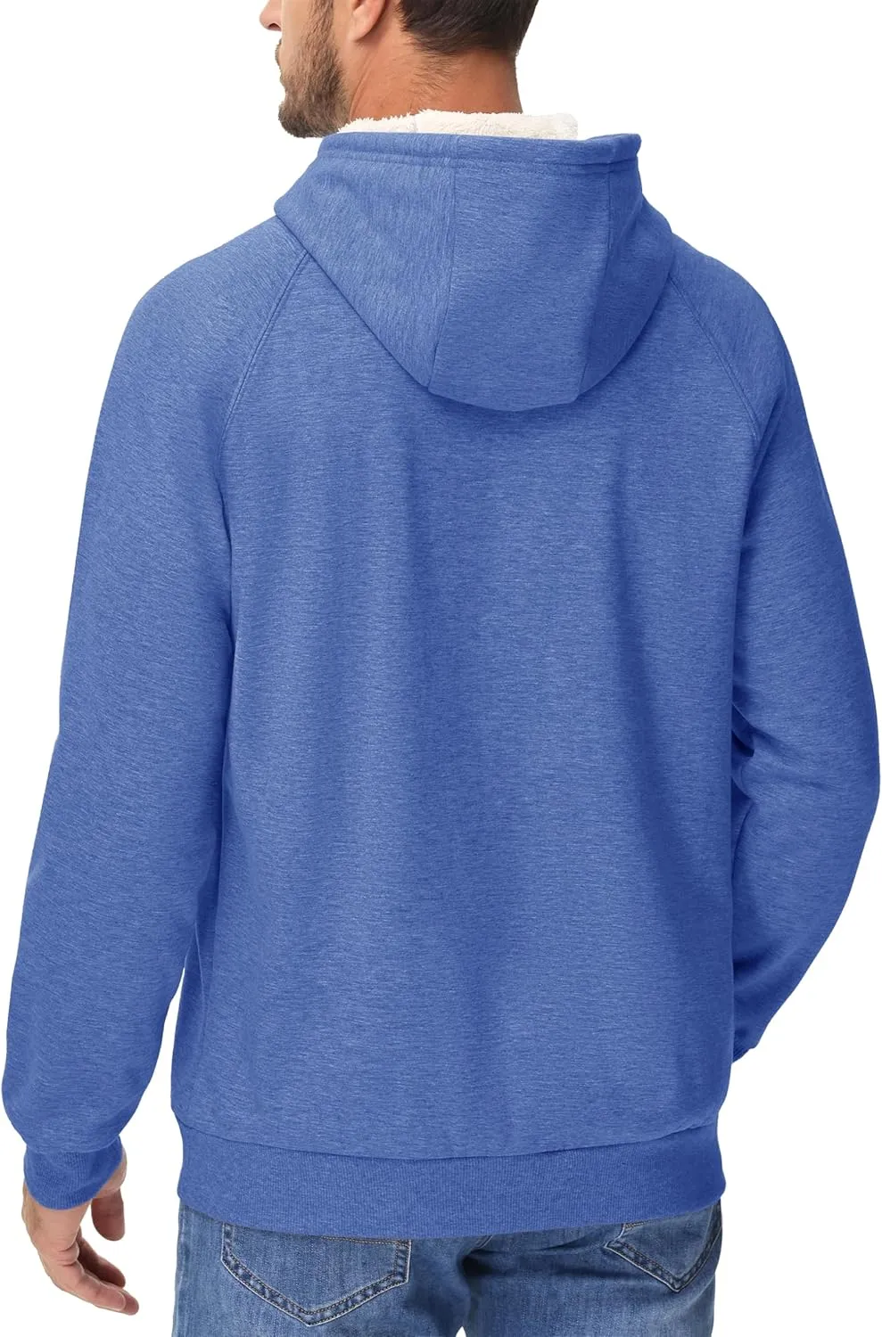 MAGCOMSEN Men's Sherpa Hoodie Heavyweight Fleece Lined Thick Winter Thermal Athletic Sweatshirt with Kangaroo Pocket