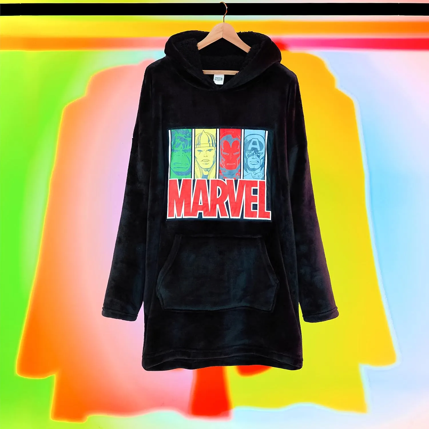 Marvel Iron Man Blanket Hoodie for Kids Cozy Fleece Avengers Wearable Blanket