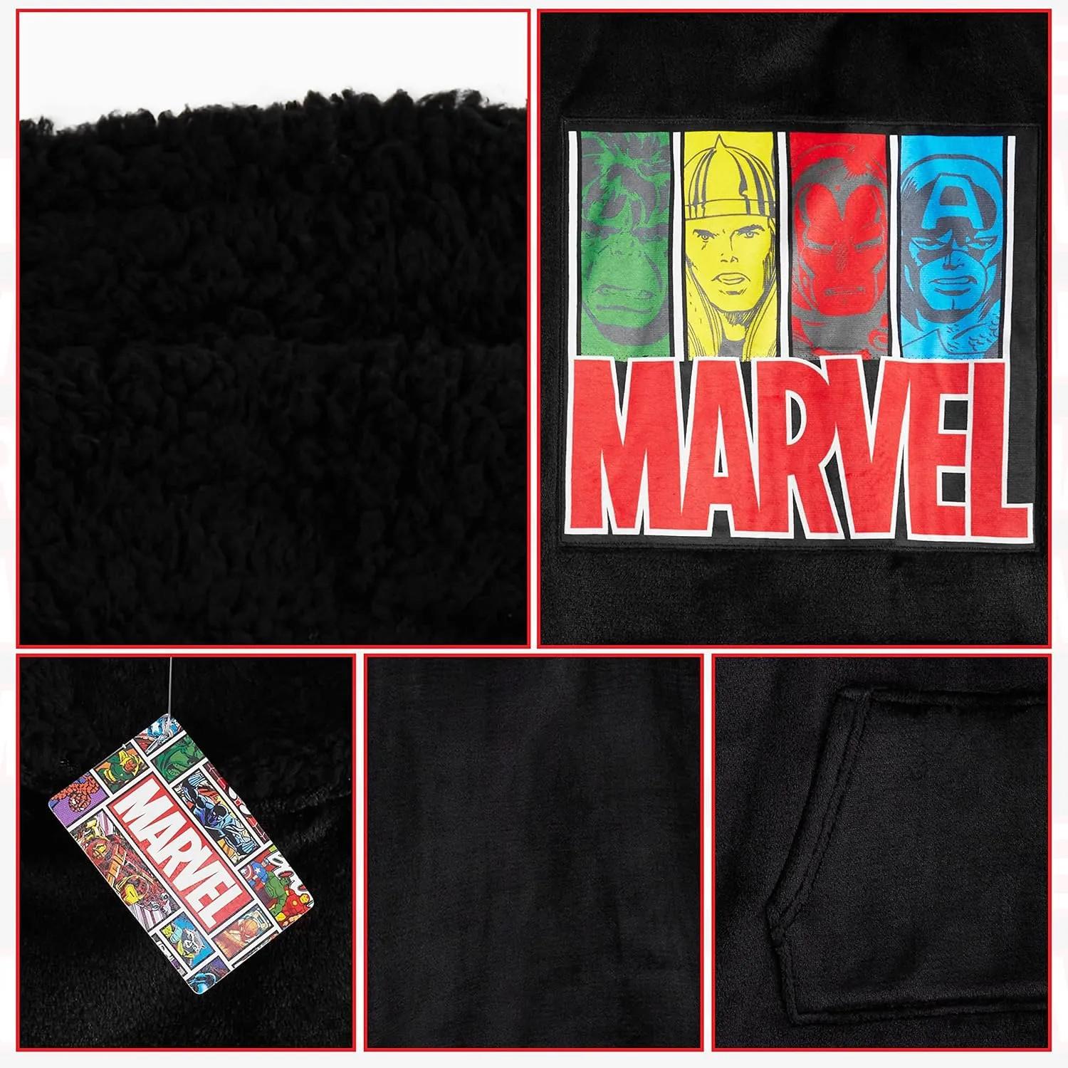 Marvel Iron Man Blanket Hoodie for Kids Cozy Fleece Avengers Wearable Blanket