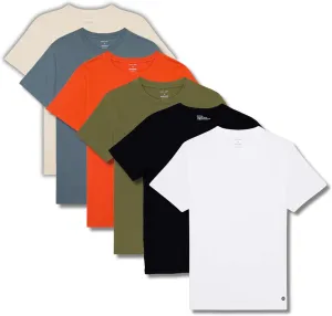 Men's 100% Organic Cotton T-Shirt - Fair Trade Certified Shirts for Men - Men's Cotton Tees - Plain Color T-Shirt (6 Pack)