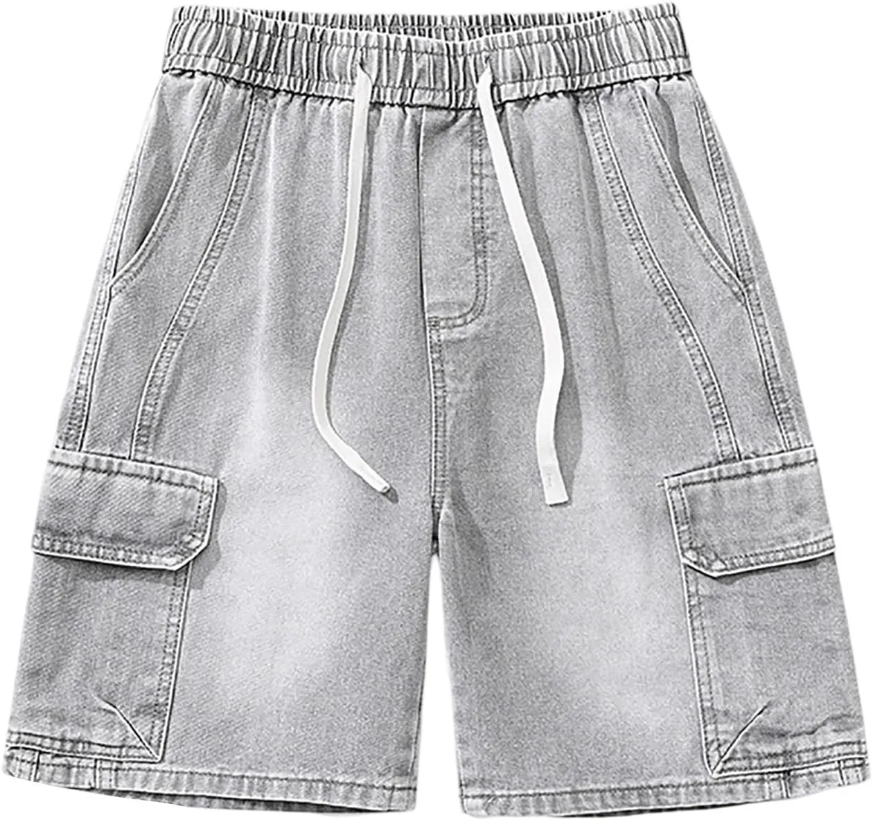 Mens Baggy Denim Jorts Y2K Vintage Loose Hip Hop Jean Shorts Wide Leg Mid Jeans Streetwear Clothes