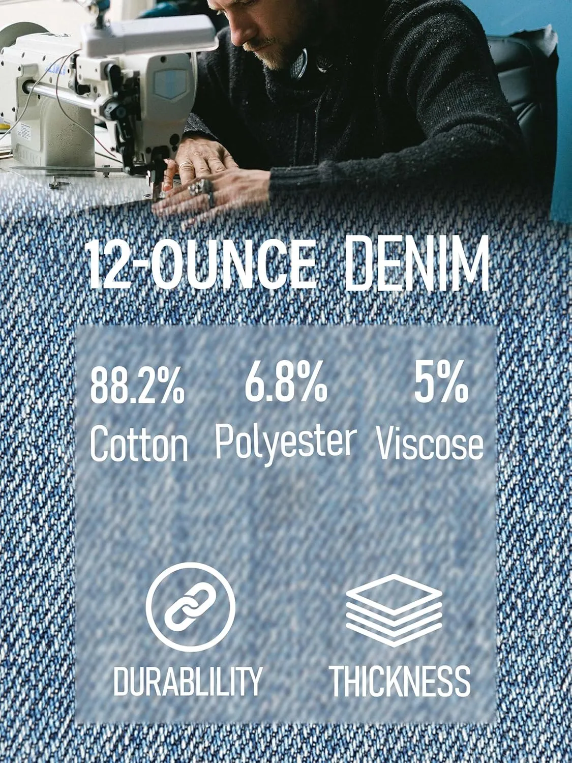 Mens Carpenter Jeans Double Knee Denim Cargo Pants Relaxed Fit