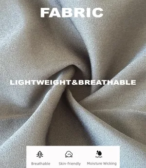 Mens Casual Pants Elastic Waist Lightweight Loose Fit Dress Pants Pleated Front Straight Formal Pants Suit Pants