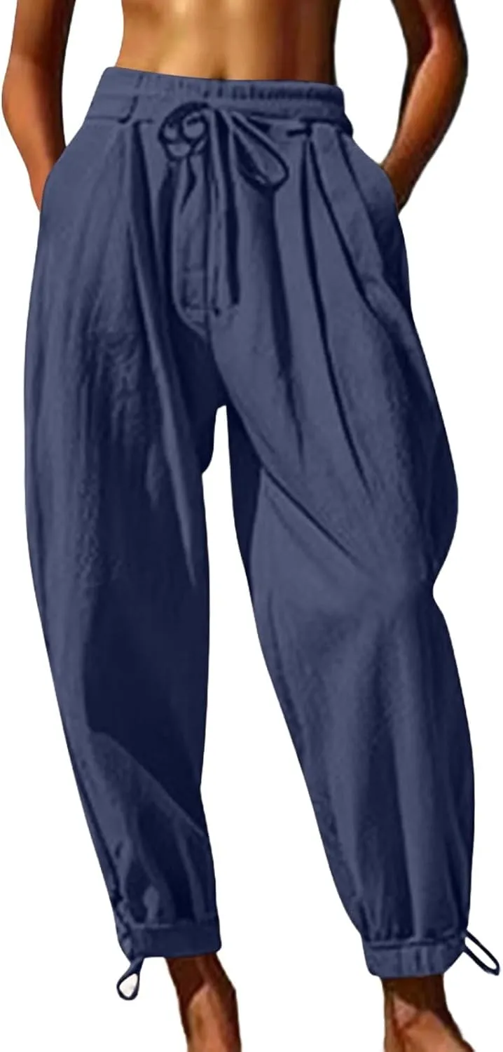 Mens Casual Pants Straight-Leg Vacation 2025 Summer Lightweight Pant Fashion Relax Fit with Pocket Plus Size Trousers