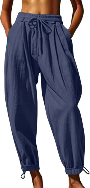 Mens Casual Pants Straight-Leg Vacation 2025 Summer Lightweight Pant Fashion Relax Fit with Pocket Plus Size Trousers